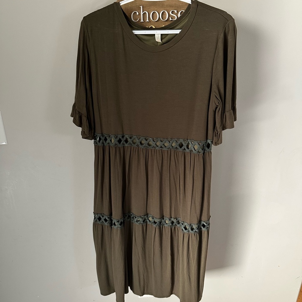 Olive Green Casual Dress